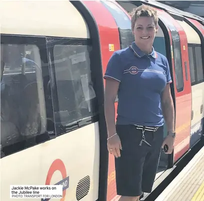  ?? PHOTO: TRANSPORT FOR LONDON ?? Jackie McPake works on the Jubilee line