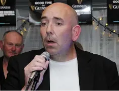  ??  ?? Adjudicato­r Ray Collins singing Somewhere Over The Rainbow at the Singing Pubs in the Farmer’s Kitchen.