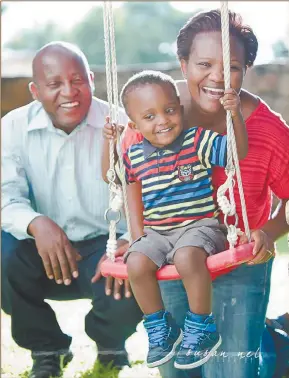  ??  ?? Play time… Elijah with his wife Albertina and last born Junior enjoying some quality time at the park