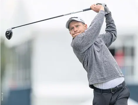  ??  ?? Peter Malnati tees off on the 17th hole during the Houston Open golf tournament.