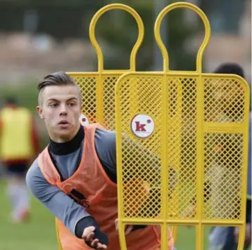  ?? FOTO PHOTO NEWS ?? Jorn Vancamp op training. Hij moet voorlopig vanop de bank toekijken bij Roda JC.