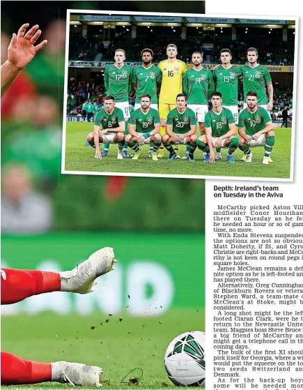  ??  ?? Depth: Ireland’s team on Tuesday in the Aviva