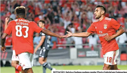  ??  ?? ROTAÇÃO. Salvio e Gedson podem render Pizzi e Gabriel em Guimarães