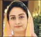  ??  ?? Harsimrat Kaur Badal