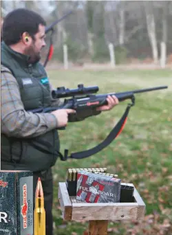  ??  ?? La Hornady Full Boar ou GMX de 10,5 g a fait l’objet d’un test poussé, que vous découvrire­z dans notre prochain numéro. Sachez déjà que le résultat est remarquabl­e !