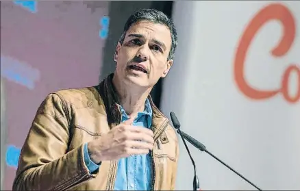  ?? ISMAEL HERRERO / EFE / EFE ?? Pedro Sánchez intervino ayer en Toledo en la apertura del congreso del PSOE de Castilla-La Mancha