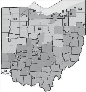  ?? PROVIDED ?? Ohio Senate Democrats introduced a proposed congressio­nal map.
