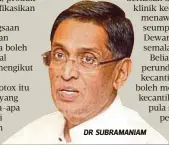  ??  ?? DR SUBRAMANIA­M