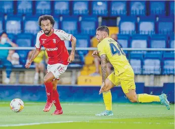  ??  ?? Fábio Martins conservou o lugar no onze inicial do Braga em Villarreal