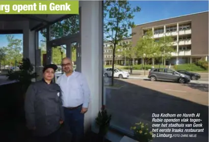  ?? FOTO CHRIS NELIS ?? Dua Kedhom en Hareth Al Rubie openden vlak tegenover het stadhuis van Genk het eerste Iraaks restaurant in Limburg.