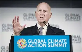  ?? Gina Ferazzi Los Angeles Times ?? GOV. BROWN says a satellite launched by the state “will enable us to spotlight the methane — the pollution — and then be able to … point out those who pollute.”