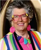 ?? ?? Bright: Prue Leith in vivid hues