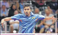  ?? GETTY IMAGES ?? G Sathiyan lost the first two games against Luxembourg’s Luka Mladenovic before fighting back to prevail.