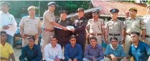  ?? PTI ?? The seven Rohingya immigrants being handed over to Myanmar authoritie­s after completing deportatio­n formalitie­s, at Moreh border post in Manipur, on Thursday. —