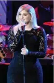  ??  ?? Meghan Trainor, here at the Grammys in February, was clearly enjoying her success at a raucous show Friday at the Phoenix.