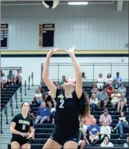  ?? File-TIM GODBEE / For the Calhoun Times ?? Calhoun’s Anna Hoblitzell sets the ball during a match earlier this season.