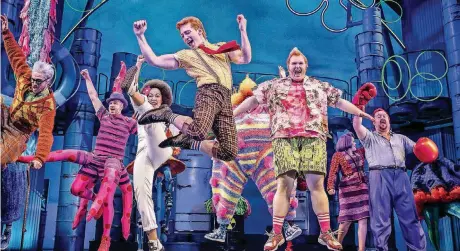  ?? [PHOTO PROVIDED BY JOAN MARCUS] ?? The company of “SpongeBob SquarePant­s” with Ethan Slater, center, as the title character.