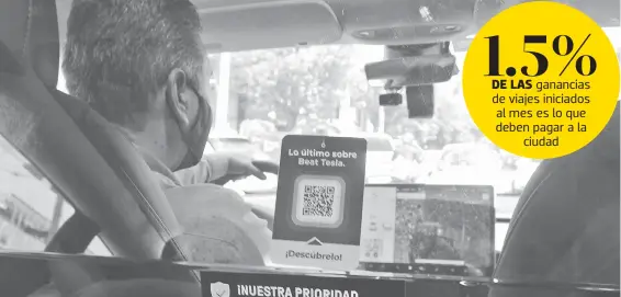  ?? ?? El dinero
que pagan las apps se debe destinar a mejorar el transporte público