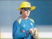  ?? AFP ?? Adam Zampa during a practice session in Rajkot on Thursday.