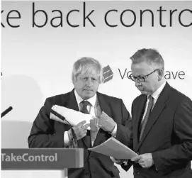  ??  ?? In control? Michael Gove with Boris Johnson