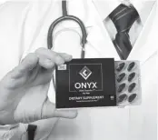  ??  ?? WHY MEN ARE SWITCHING FROM BLUE TO BLACK:
Onyx, also known as the little-black pill, targets the same erection pathways as Viagra but with one major advantage - by increasing testostero­ne, it increases sex drive, too.