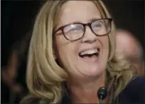  ?? ASSOCIATED PRESS ?? Christine Blasey Ford testifies before the Senate Judiciary Committee on Capitol Hill Thursday in Washington. Although unable to provide any corroborat­ing evidence, Ford said she was sure it was Brett Kavanaugh who assaulted her while in high school.