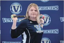  ?? LAURENTIAN UNIVERSITY THE CANADIAN PRESS/HO ?? Julia Jodouin, a 17-year-old Sudbury, Ont., native, is joining Laurentian's men's baseball team this upcoming season. She'll be only the second woman to play on a men's varsity baseball team in Canadian history.