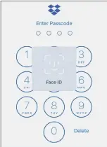  ??  ?? Third-party apps such as Dropbox have updated its apps with Face ID support