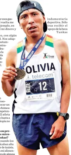  ?? ?? VICTORIA: Garibay, tras haber ganado la maratón de Buenos Aires en octubre.