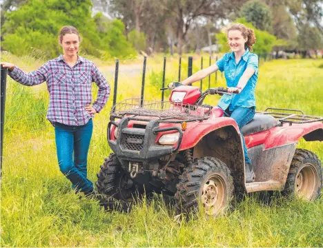  ?? Picture: Simon Dallinger ?? Two of Australia’s young farmers of tomorrow, Sarah McLindon with her sister Jessica.