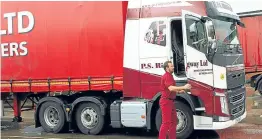  ??  ?? Above. A P.S. Ridgway driver gets ready for his next load. Bottom: A Ridgway lorry curtain celebratin­g Dundee’s industrial heritage.