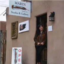  ??  ?? Artist and owner Patricia Marin Miranda outside the studio and gallery.