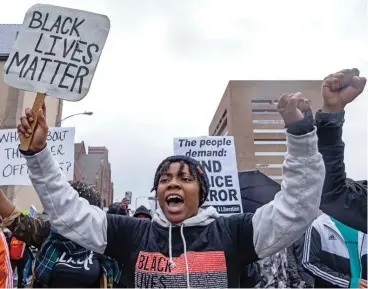  ?? (AFP) ?? Protesters march during a rally against the fatal police assault of Tyre Nichols, in Memphis, Tennessee, on Saturday