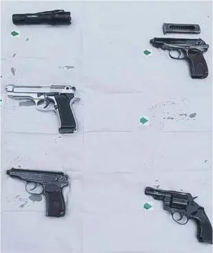  ??  ?? Police found a number of handguns at Sztulc’s home