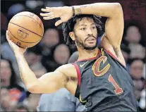  ?? AP PHOTO ?? Cleveland Cavaliers’ Derrick Rose passes during an NBA game against the against the Oklahoma City Thunder in Cleveland on Jan. 20.