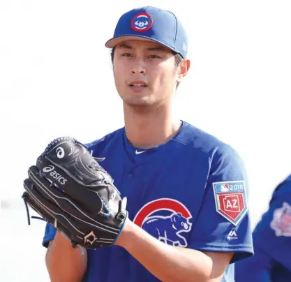  ??  ?? Yu Darvish had another impressive throwing session Saturday, with his fastball topping out at 93. | JOHN ANTONOFF/ FOR THE SUN- TIMES