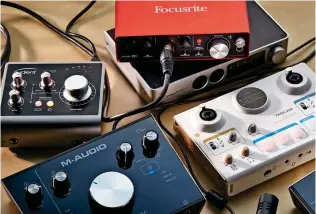  ??  ?? USB interfaces like the M-Audio M-Track and Focusrite Scarlett are popular choices