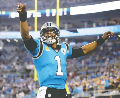  ?? STREETER LECKA/GETTY IMAGES FILES ?? Former Carolina quarterbac­k Cam Newton was limited to two games last season but insists the shoulder and foot problems that no doubt played a role in his 0-8 record over his last eight starts are behind him. Newton signed a one-year deal with the Patriots.