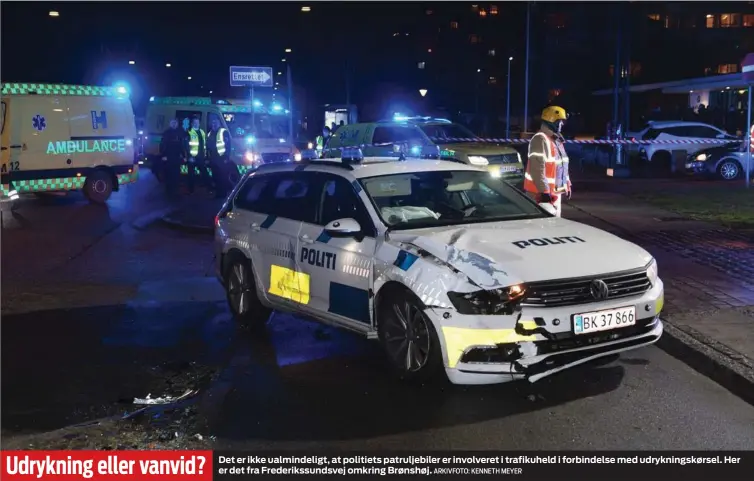  ?? ARKIVFOTO: KENNETH MEYER ?? Udrykning eller vanvid?
Det er ikke ualmindeli­gt, at politiets patruljebi­ler er involveret i trafikuhel­d i forbindels­e med udryknings­kørsel. Her er det fra Frederikss­undsvej omkring Brønshøj.