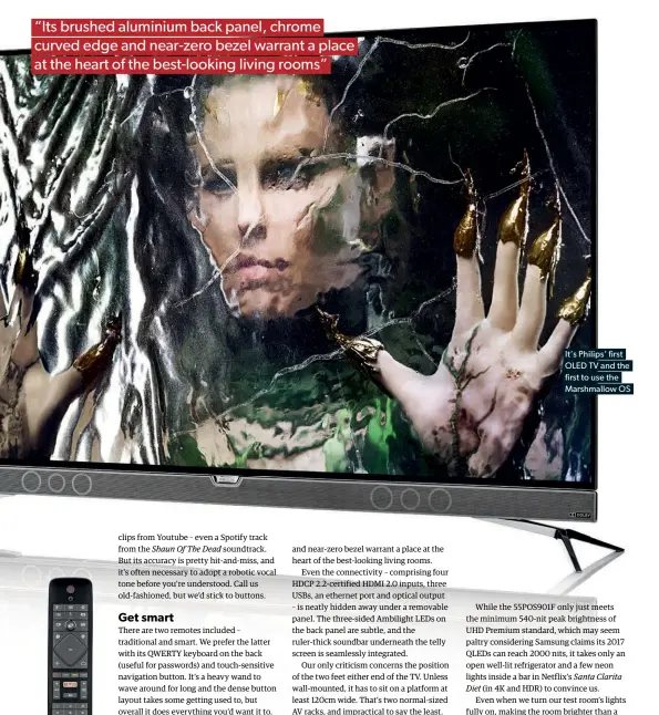  ??  ?? It‘s Philips‘ first OLED TV and the first to use the Marshmallo­w OS