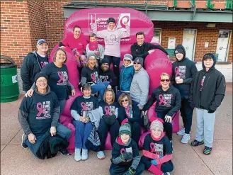  ?? ?? Jill Cusick and her extended family at a local Making Strides Against Breast Cancer walk.