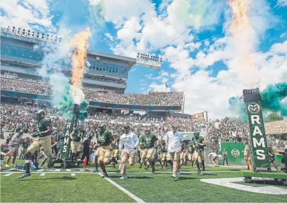 ?? Michael Brian, Loveland Reporter-herald ?? Colorado State’s new on-campus football stadium made its debut in 2017. All premium seats there are sold out for the next two seasons.