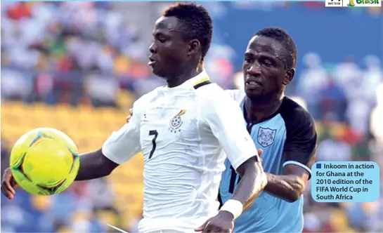  ??  ?? Inkoom in action for Ghana at the 2010 edition of the FIFA World Cup in South Africa