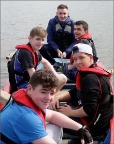  ??  ?? Edermine Rowing Club , Under 16 Boys winner in their boat Lady Marmion: Ryan Murphy (Cox), BarryCunne­a, John Kinsella, Lev Rózsa and Evan Smith.