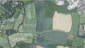  ?? Photo: Google Maps ?? The rough location for the site of the outline planning applicatio­n in East Grinstead