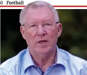  ??  ?? Video message: Alex Ferguson on MUTV yesterday