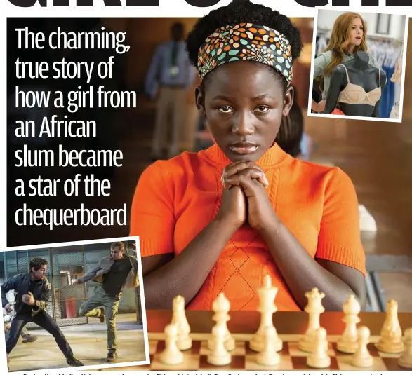  ??  ?? Enchanting: Madina Nalwanga as chess genius Phiona Mutesi. Left, Tom Cruise as Jack Reacher and, top, Isla Fisher as a suburban mum