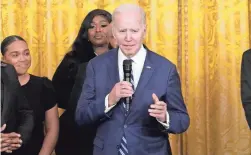  ?? ALEX BRANDON/AP ?? “History matters and Black history matters,” President Joe Biden said at a Black History Month reception Monday at the White House.