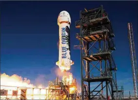  ??  ?? Jeff Bezos’s New Shepard: designed to take tourists into space