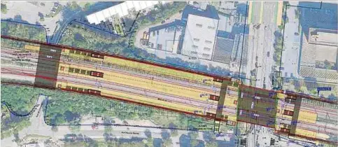  ?? Foto: CFL ?? Eine erste Skizze zeigt die Lage des zukünftige­n Bahnhofs Hollerich mit den dazugehöri­gen Zugängen.